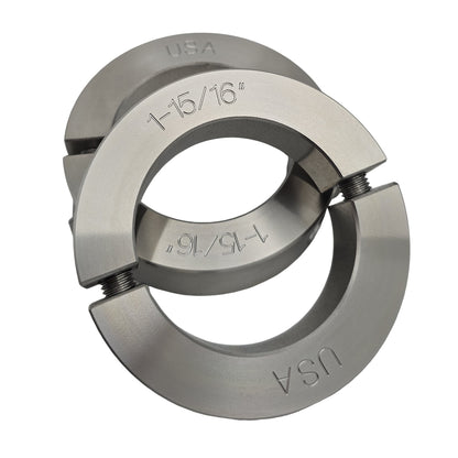 1.938" Diameter - Clamping Two Piece Shaft Collar - 303 Stainless Steel
