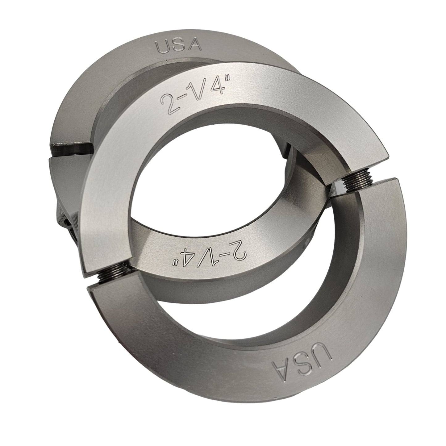 2.25" Diameter - Clamping Two Piece Shaft Collar - 303 Stainless Steel