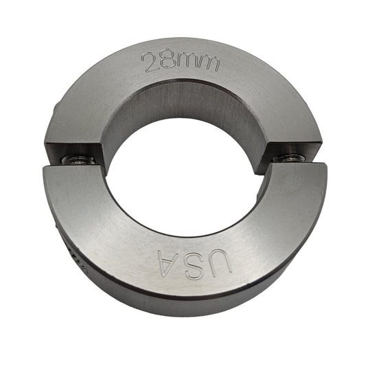 28mm Diameter - Clamping Two Piece Shaft Collar - 303 Stainless Steel