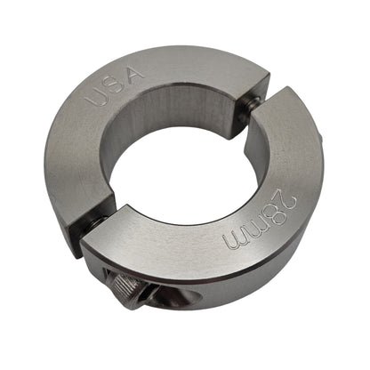 28mm Diameter - Clamping Two Piece Shaft Collar - 303 Stainless Steel