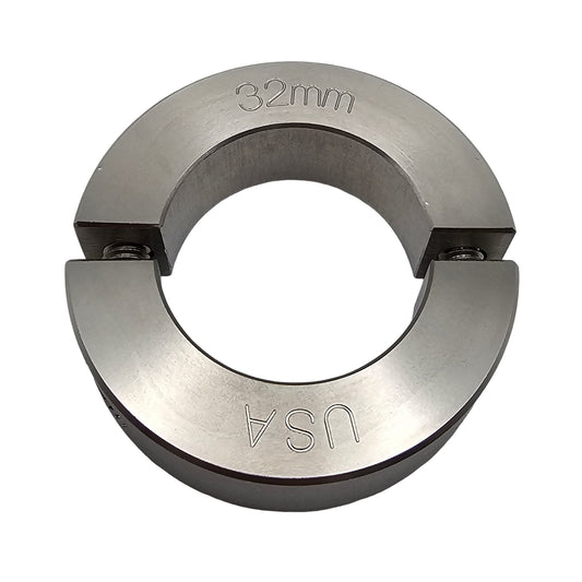 32mm Diameter - Clamping Two Piece Shaft Collar - 303 Stainless Steel