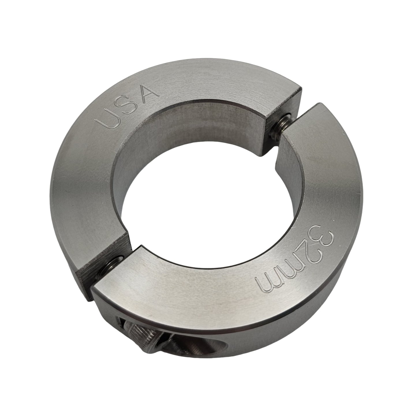 32mm Diameter - Clamping Two Piece Shaft Collar - 303 Stainless Steel