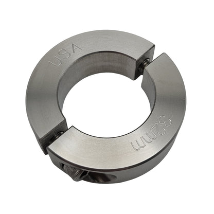 32mm Diameter - Clamping Two Piece Shaft Collar - 303 Stainless Steel