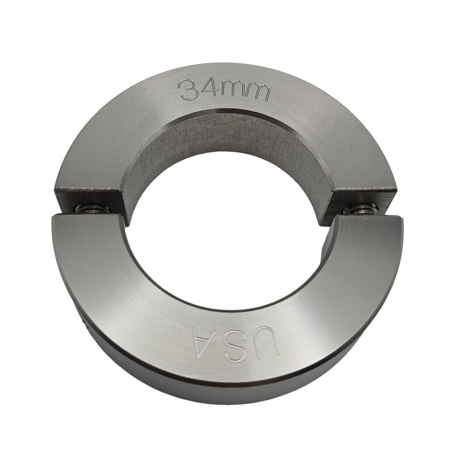 34mm Diameter - Clamping Two Piece Shaft Collar - 303 Stainless Steel