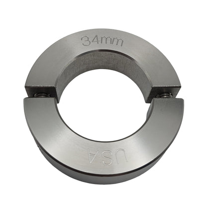 34mm Diameter - Clamping Two Piece Shaft Collar - 303 Stainless Steel
