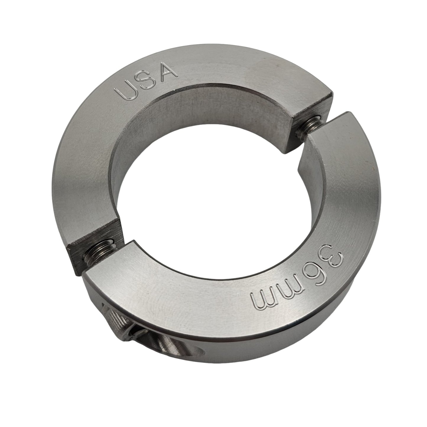 36mm Diameter - Clamping Two Piece Shaft Collar - 303 Stainless Steel