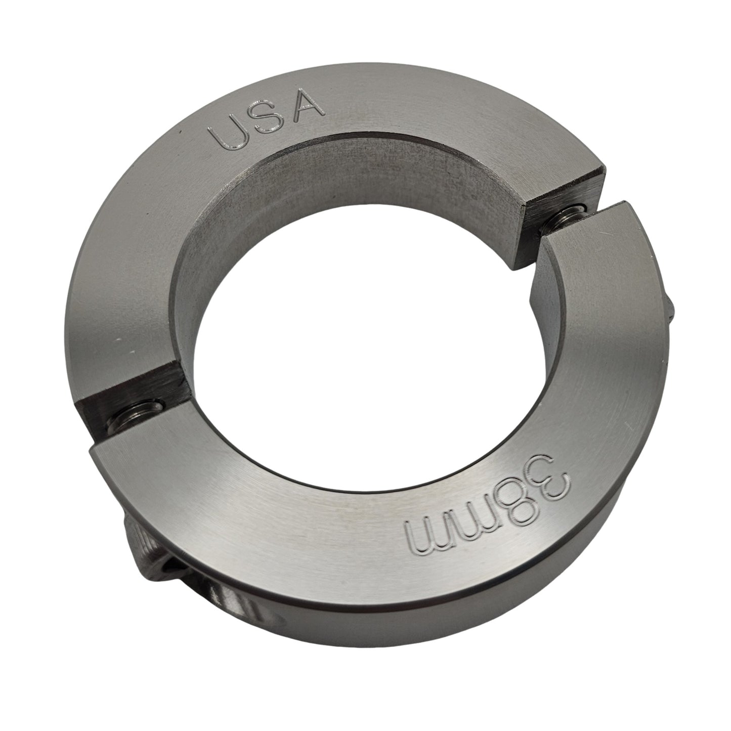 38mm Diameter - Clamping Two Piece Shaft Collar - 303 Stainless Steel
