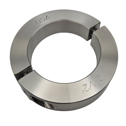 2.500" Diameter - Clamping Two Piece Shaft Collar - 316 Stainless Steel