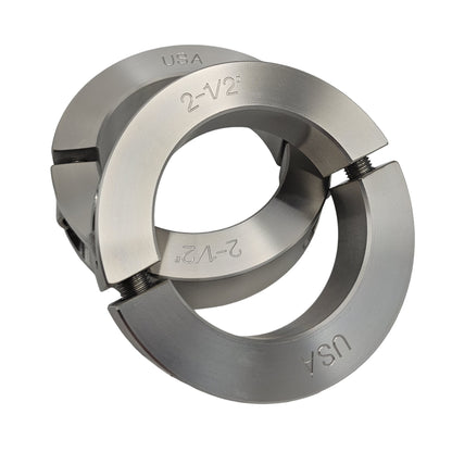 2.500" Diameter - Clamping Two Piece Shaft Collar - 316 Stainless Steel