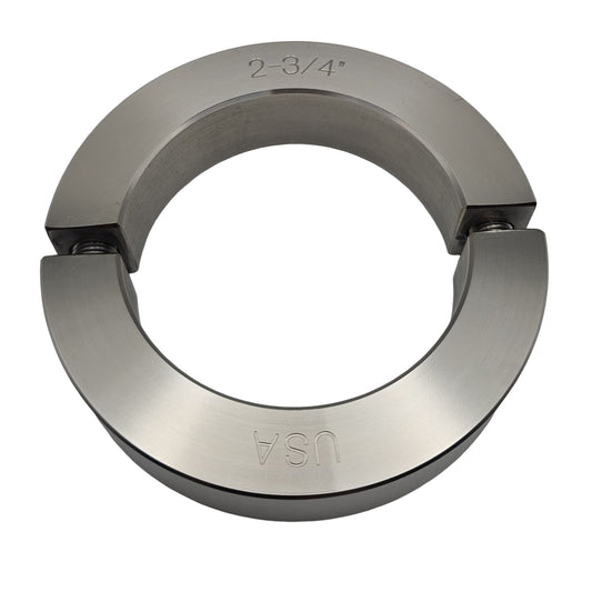 2.750" Diameter - Clamping Two Piece Shaft Collar - 316 Stainless Steel