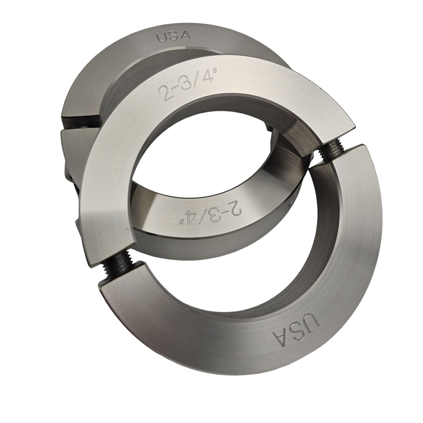 2.750" Diameter - Clamping Two Piece Shaft Collar - 316 Stainless Steel