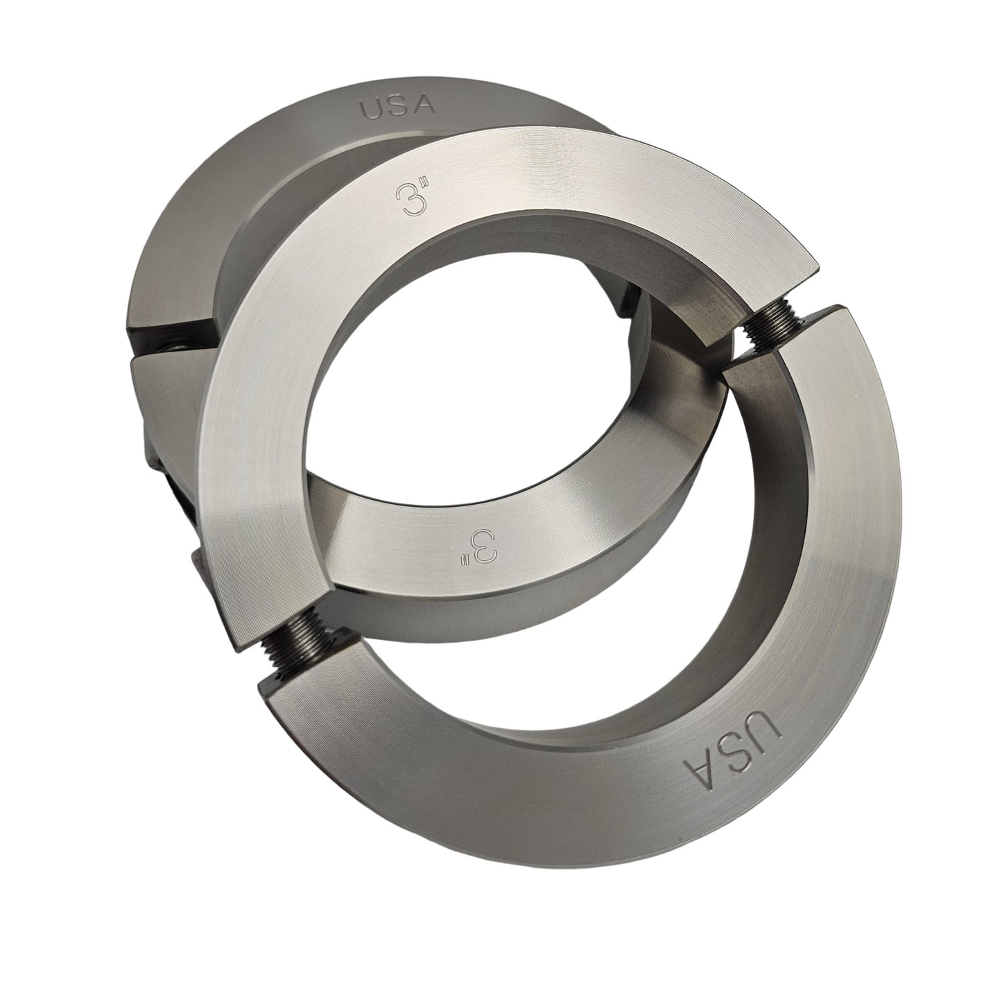 3.000" Diameter - Clamping Two Piece Shaft Collar - 316 Stainless Steel