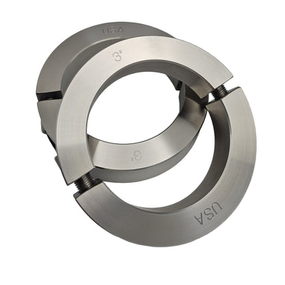 3.000" Diameter - Clamping Two Piece Shaft Collar - 316 Stainless Steel