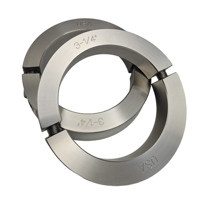 3.250" Diameter - Clamping Two Piece Shaft Collar - 316 Stainless Steel
