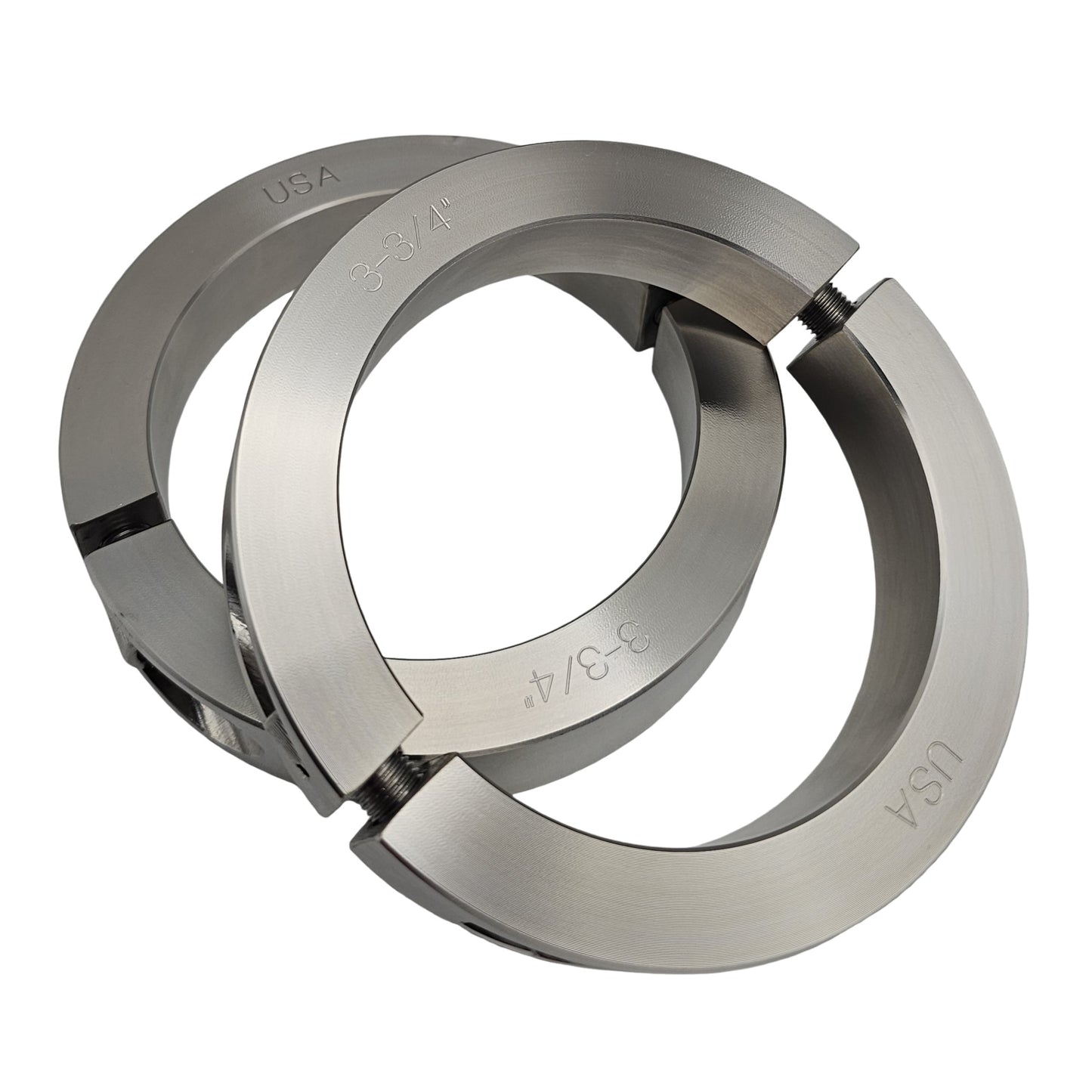 3.750" Diameter - Clamping Two Piece Shaft Collar - 316 Stainless Steel