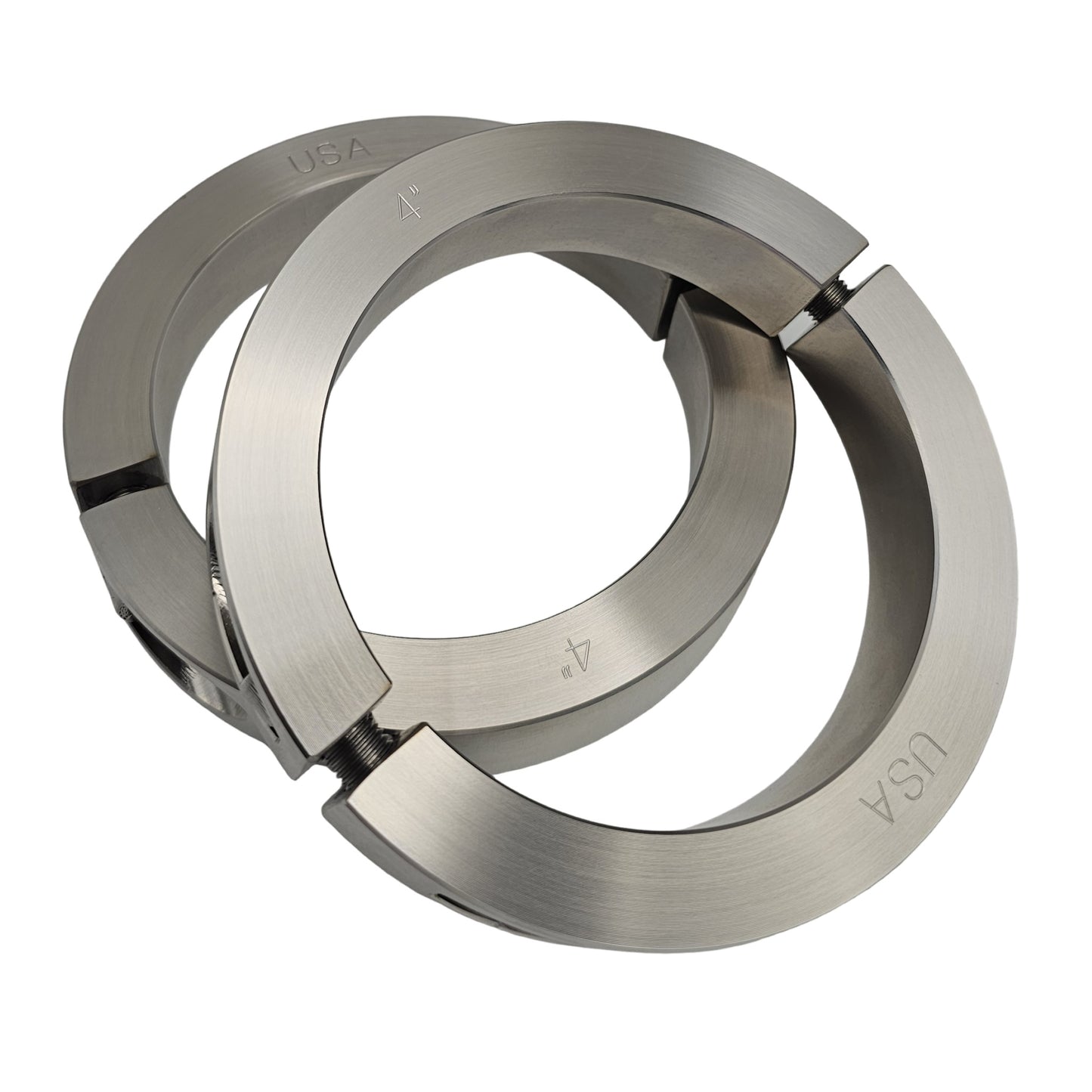 4.000" Diameter - Clamping Two Piece Shaft Collar - 316 Stainless Steel