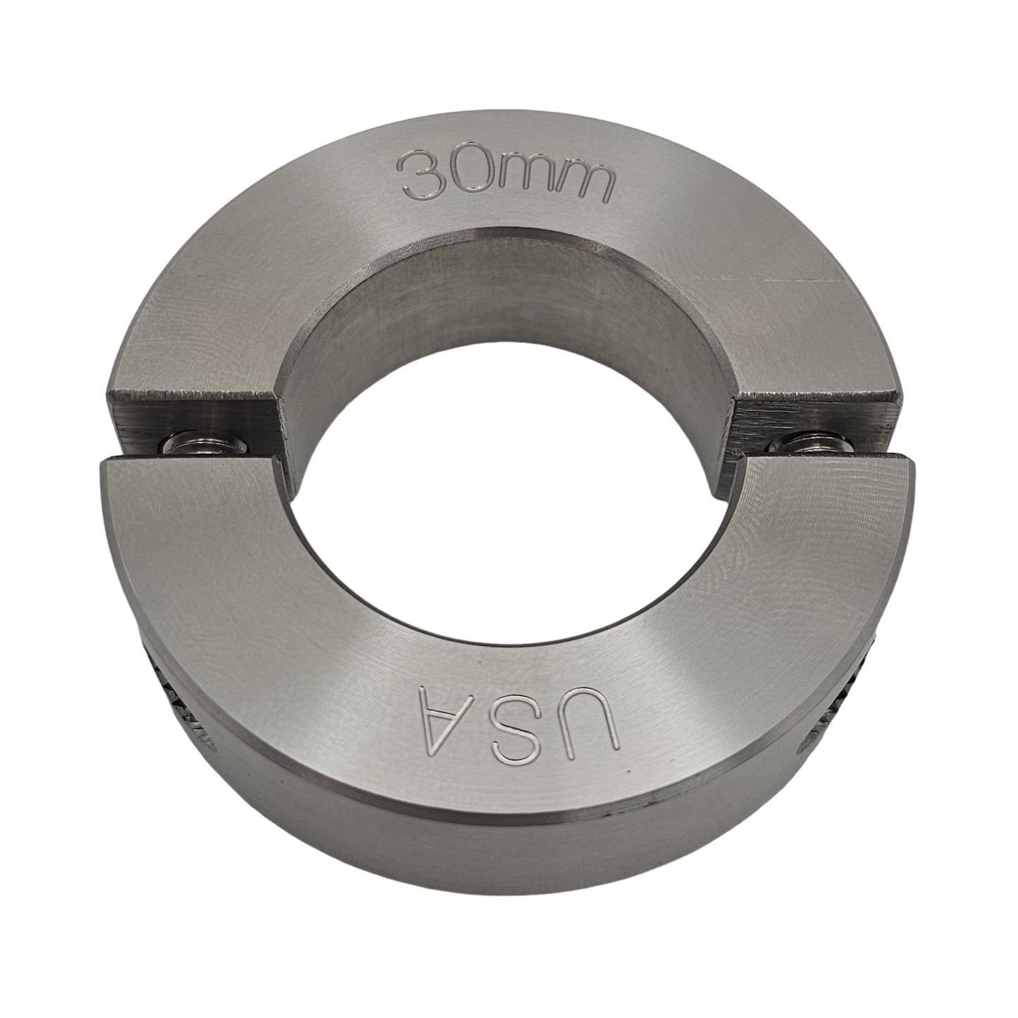 30mm Diameter - Clamping Two Piece Shaft Collar - 303 Stainless Steel