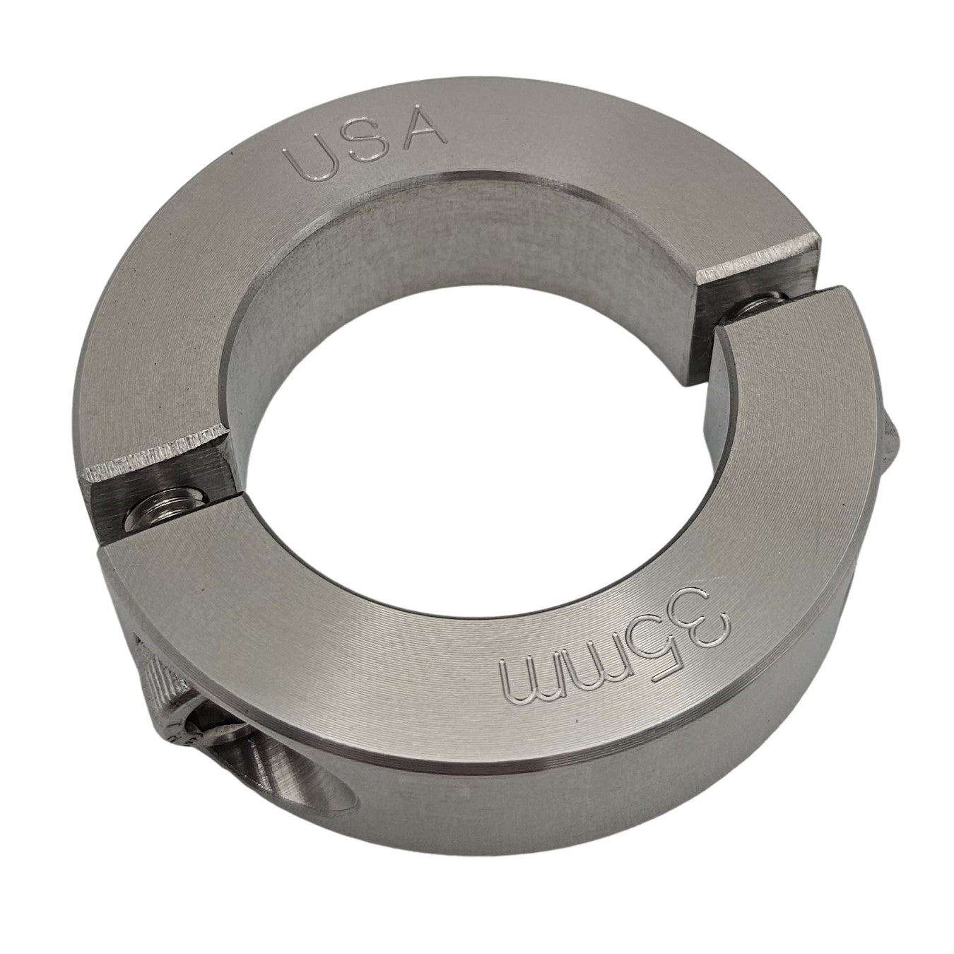 35mm Diameter - Clamping Two Piece Shaft Collar - 303 Stainless Steel