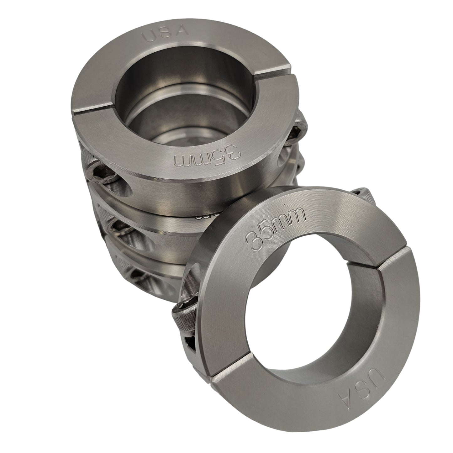 35mm Diameter - Clamping Two Piece Shaft Collar - 303 Stainless Steel