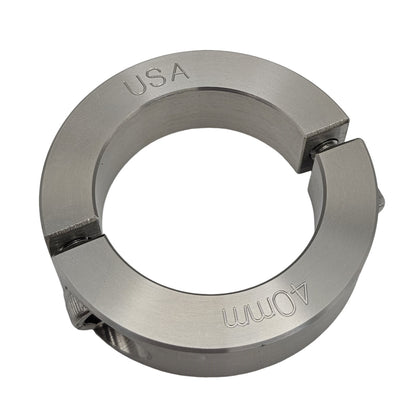 40mm Diameter - Clamping Two Piece Shaft Collar - 303 Stainless Steel