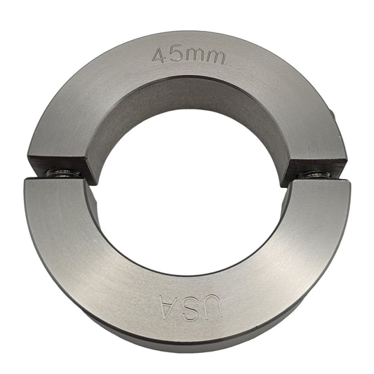 45mm Diameter - Clamping Two Piece Shaft Collar - 303 Stainless Steel