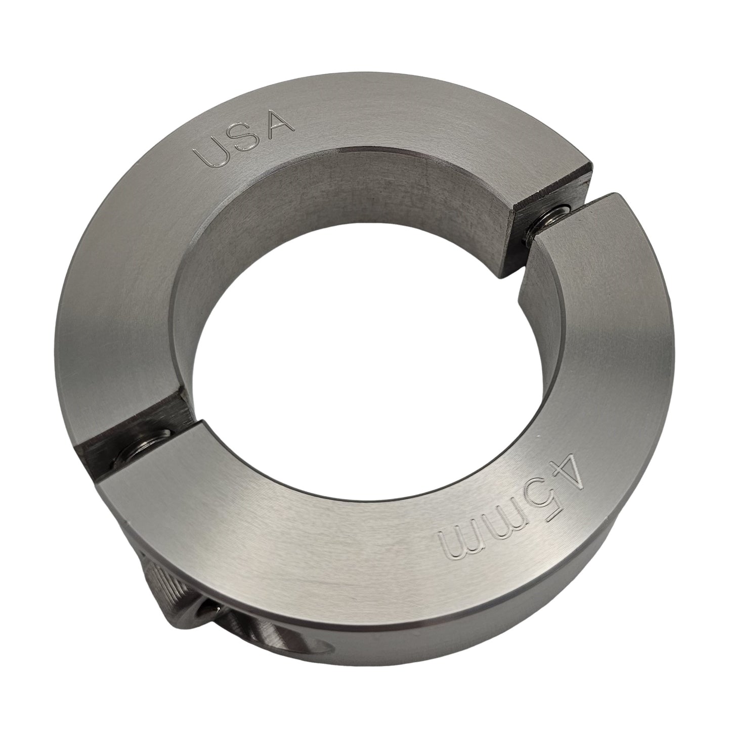 45mm Diameter - Clamping Two Piece Shaft Collar - 303 Stainless Steel