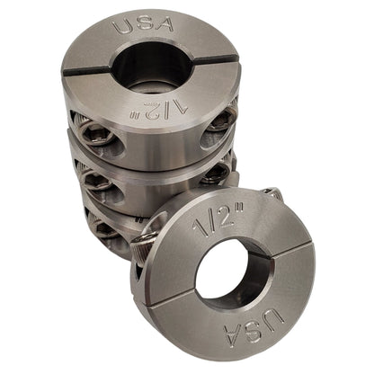 0.50" Diameter - Clamping Two Piece Shaft Collar - 303 Stainless Steel
