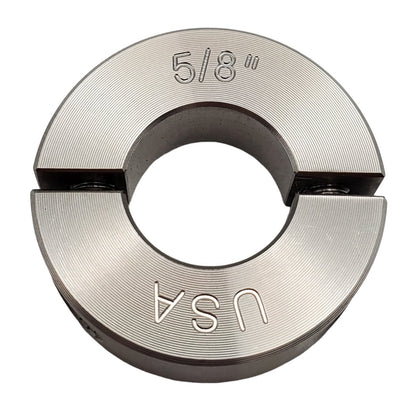 0.625" Diameter - Clamping Two Piece Shaft Collar - 303 Stainless Steel