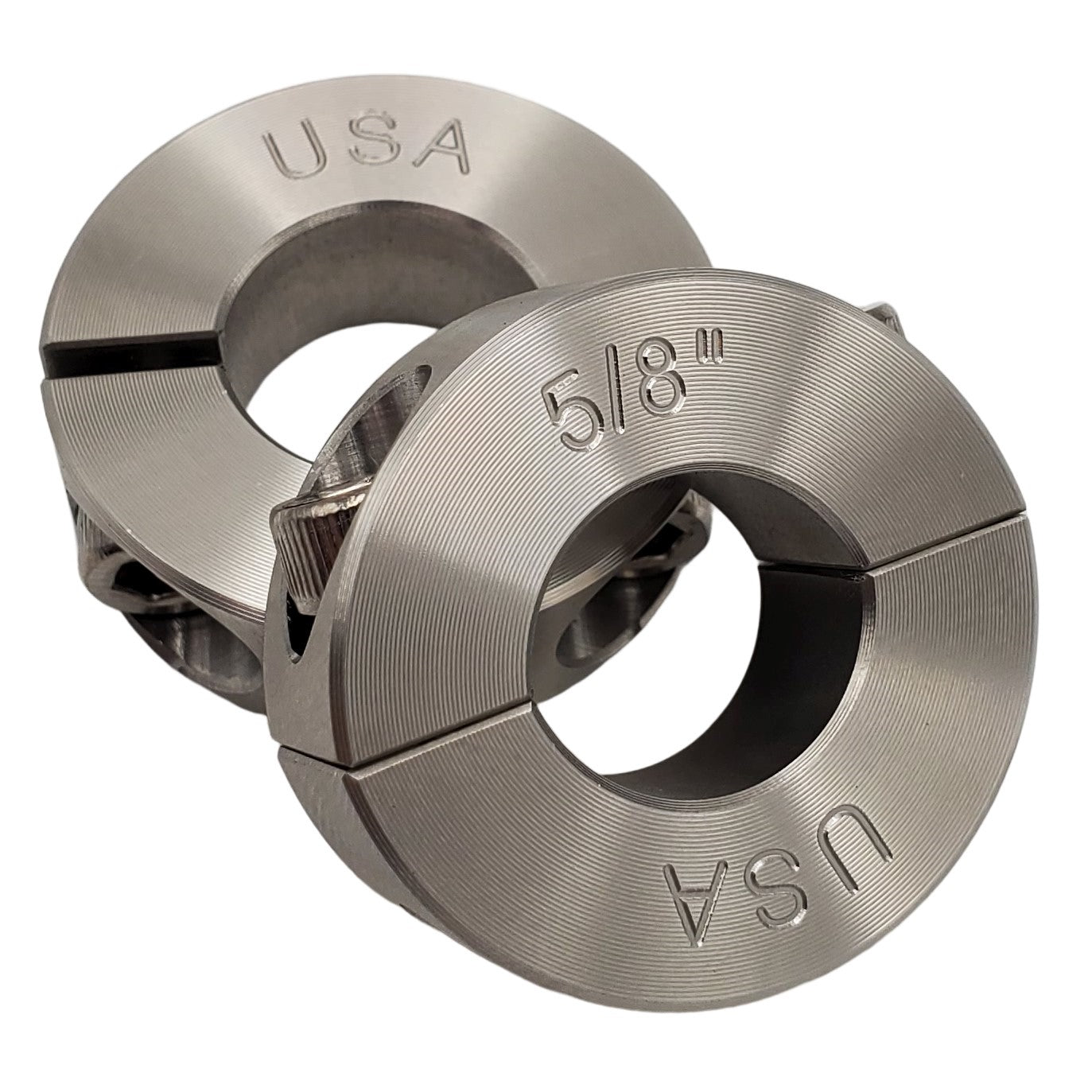 0.625" Diameter - Clamping Two Piece Shaft Collar - 303 Stainless Steel