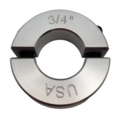 0.75" Diameter - Clamping Two Piece Shaft Collar - 2024 Aluminum