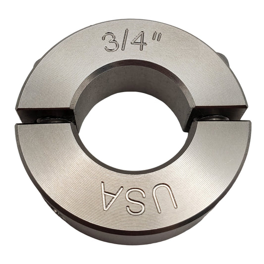 0.75" Diameter - Clamping Two Piece Shaft Collar - 303 Stainless Steel