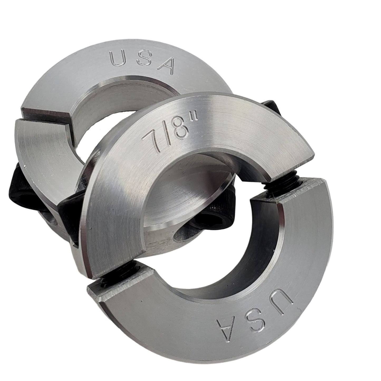 0.875" Diameter - Clamping Two Piece Shaft Collar - 2024 Aluminum
