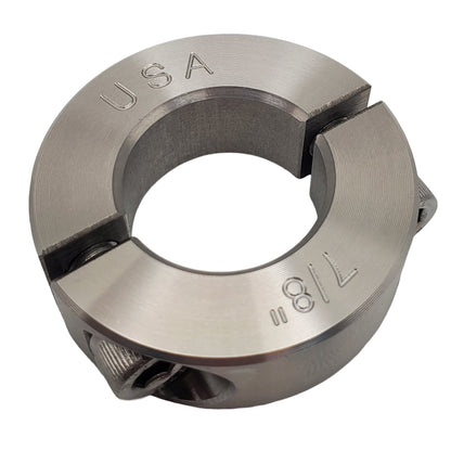 0.875" Diameter - Clamping Two Piece Shaft Collar - 303 Stainless Steel