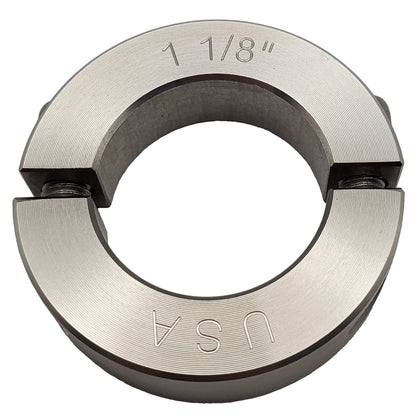 1.125" Diameter - Clamping Two Piece Shaft Collar - 303 Stainless Steel