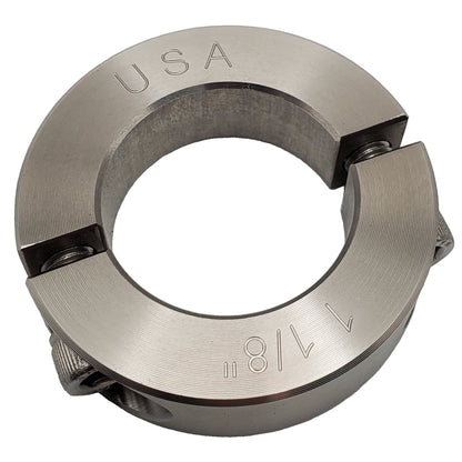 1.125" Diameter - Clamping Two Piece Shaft Collar - 303 Stainless Steel