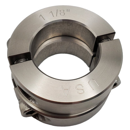 1.125" Diameter - Clamping Two Piece Shaft Collar - 303 Stainless Steel