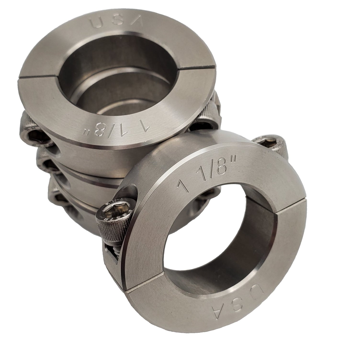 1.125" Diameter - Clamping Two Piece Shaft Collar - 303 Stainless Steel