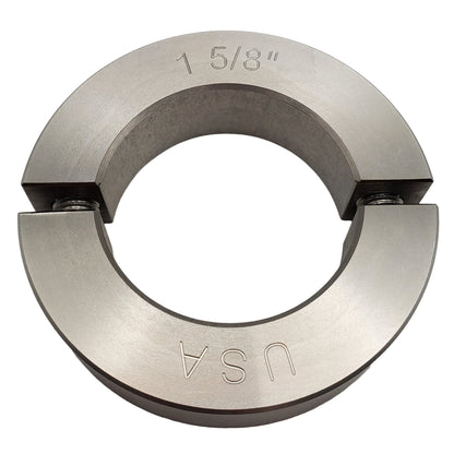 1.625" Diameter - Clamping Two Piece Shaft Collar - 303 Stainless Steel