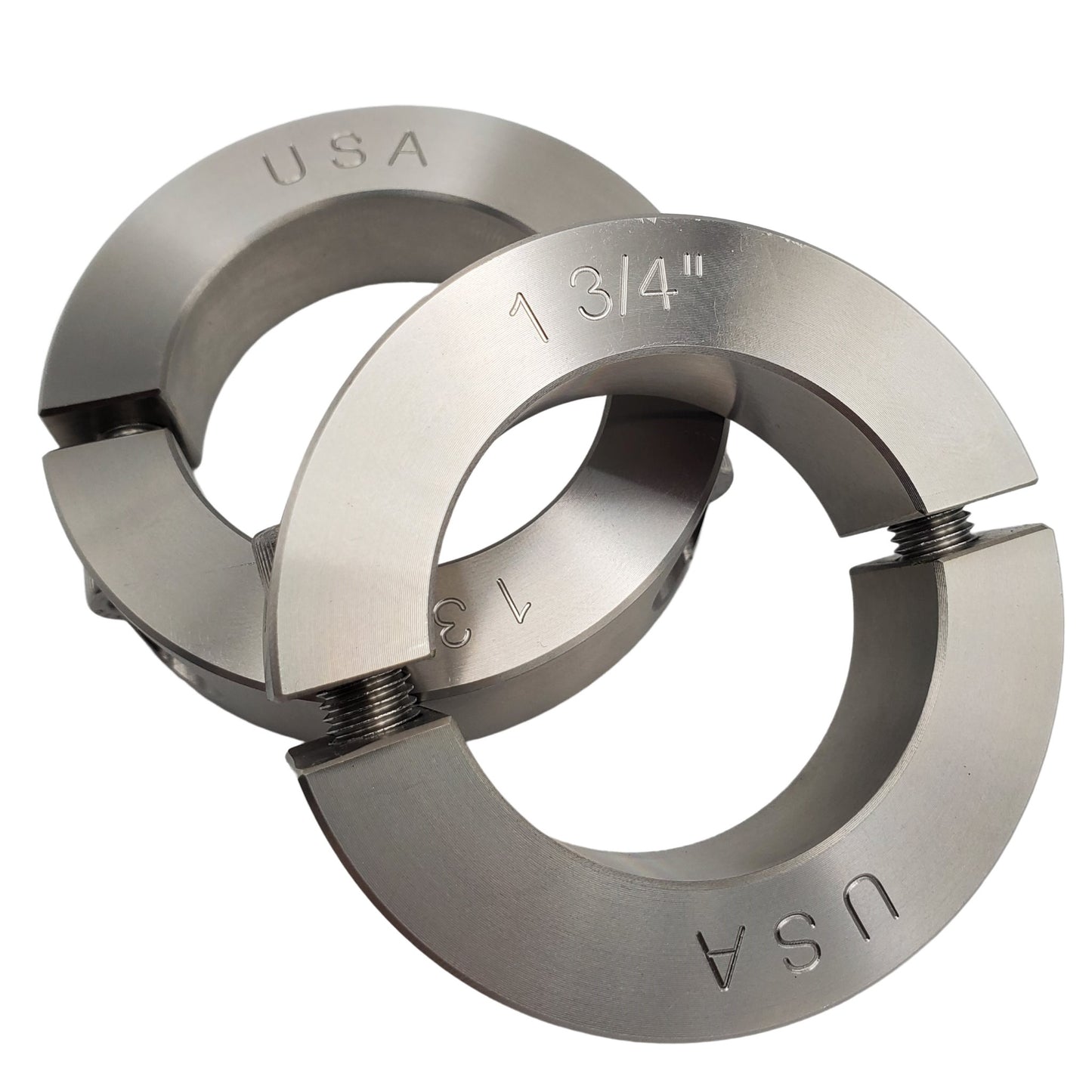 1.75" Diameter - Clamping Two Piece Shaft Collar - 303 Stainless Steel